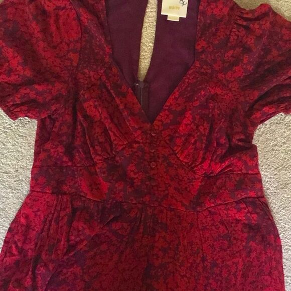 RARE Anthropologie Red Encanto Jumpsuit - Picture 5 of 9